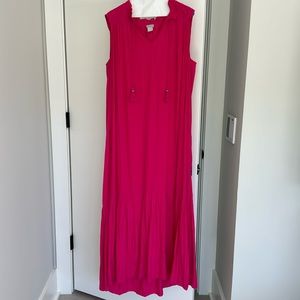 Chico’s Maxi long pleated tassel party dress